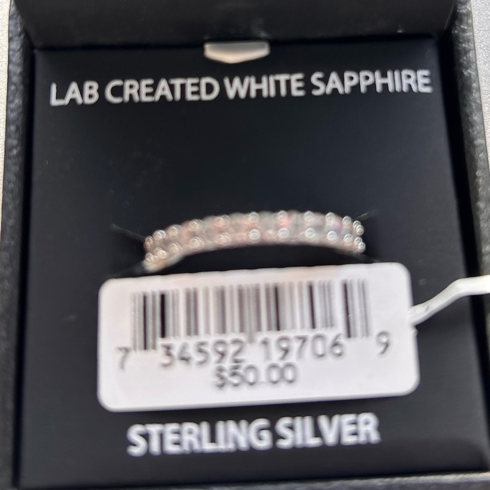 Size 6.5 white sapphire sterling silver women’s ring